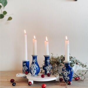 Small Vintage Chinese Cherry Blossom Bud Vases- set of 4